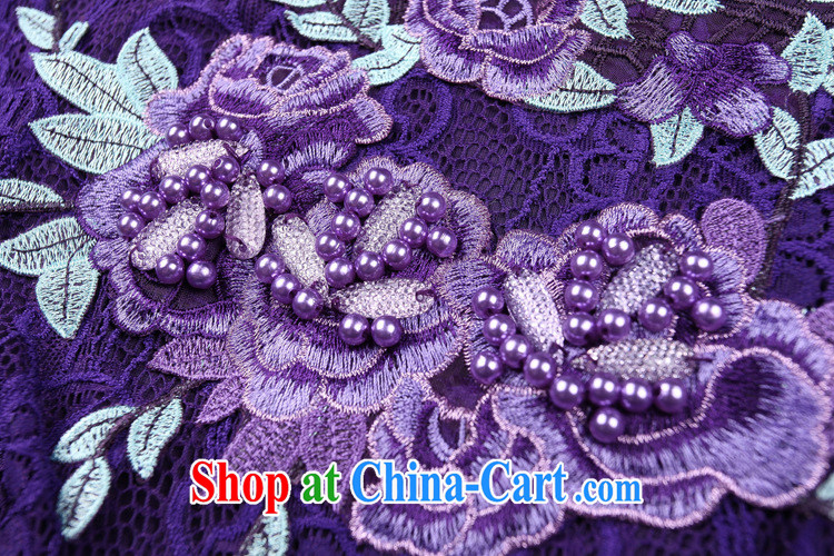 Qin Qing store women in Europe and the middle-aged and elderly mother with her waist hot drill dresses composite lace embroidery summer new, my mother-in-law loaded purple XXL pictures, price, brand platters! Elections are good character, the national distribution, so why buy now enjoy more preferential! Health