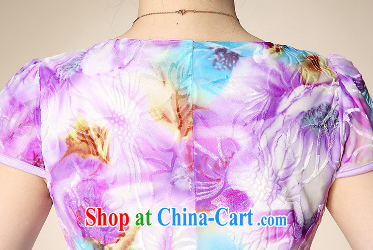 Qin Qing store 2015 summer new cheongsam dress stamp dress middle-aged mother with N 15,106 purple 3XL pictures, price, brand platters! Elections are good character, the national distribution, so why buy now enjoy more preferential! Health