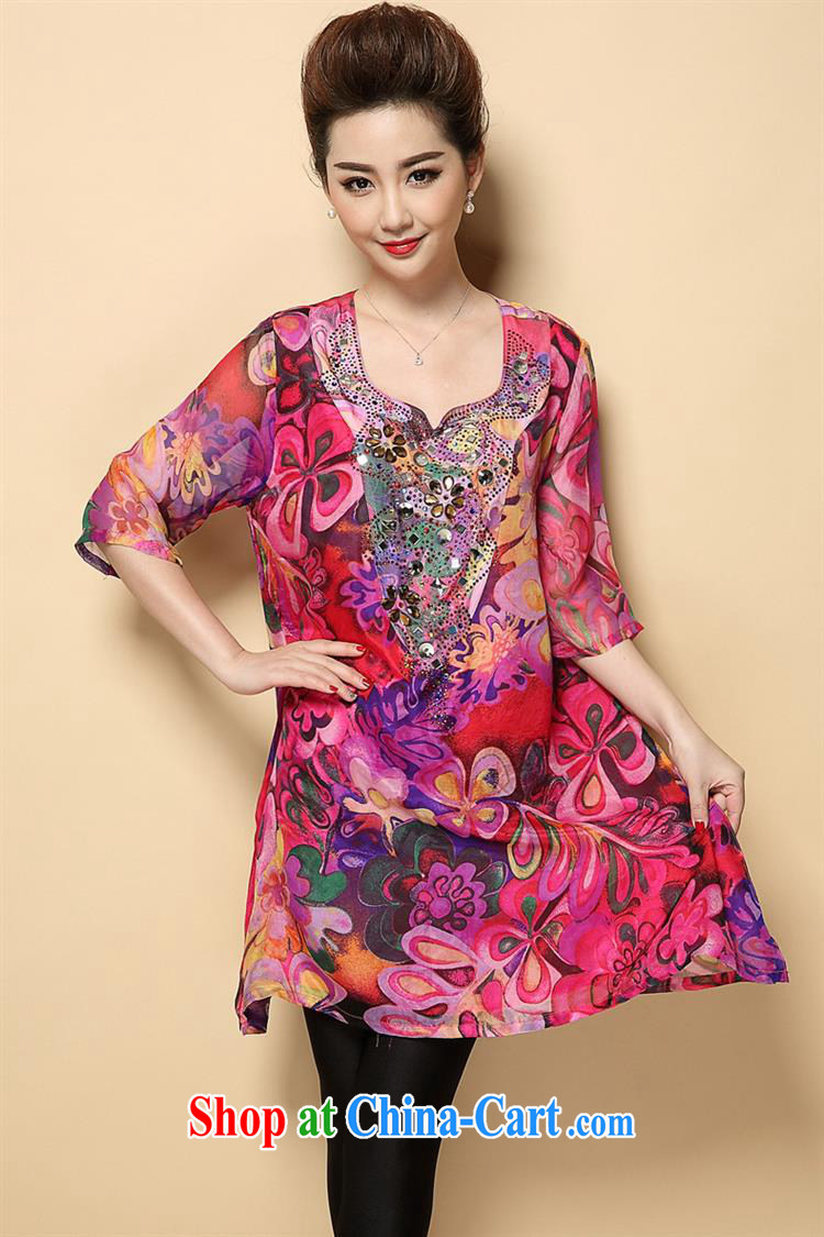 Qin Qing store middle-aged and older dresses relaxed MOM summer new skirt middle-aged female summer maximum code dresses N 1592 map color 4 XL pictures, price, brand platters! Elections are good character, the national distribution, so why buy now enjoy more preferential! Health