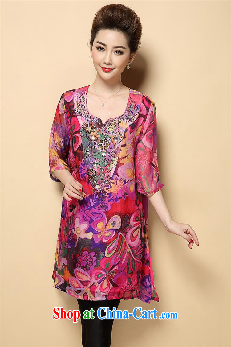 Qin Qing store middle-aged and older dresses relaxed MOM summer new skirt middle-aged female summer maximum code dresses N 1592 map color 4 XL pictures, price, brand platters! Elections are good character, the national distribution, so why buy now enjoy more preferential! Health