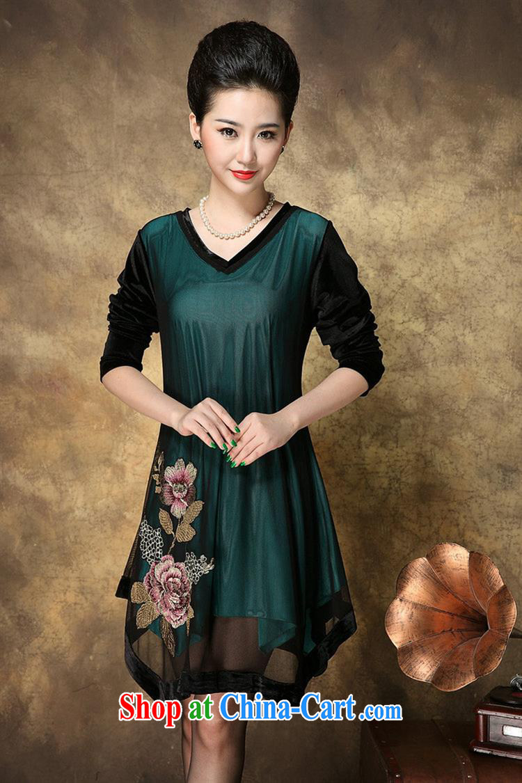 Qin Qing store 2015 new spring in Ms. older, long dresses fall loose the code mom with long-sleeved dresses wine red 4 XL pictures, price, brand platters! Elections are good character, the national distribution, so why buy now enjoy more preferential! Health