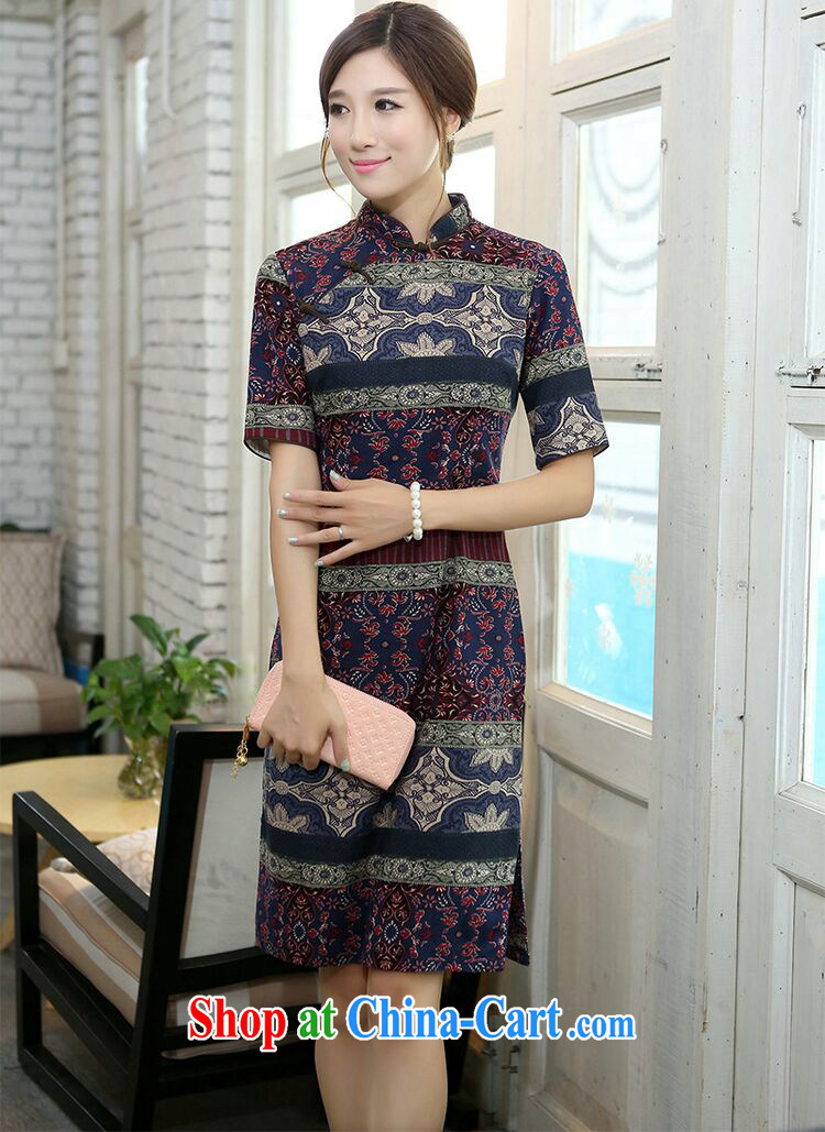 spend the summer Women's clothes, improvements in the cuff long cotton swab the Manual Field snap qipao cheongsam dress classic spell color spell-color 2 XL pictures, price, brand platters! Elections are good character, the national distribution, so why buy now enjoy more preferential! Health