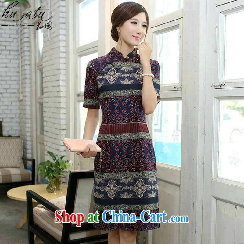 spend the summer Women's clothes, improvements in the cuff long cotton swab the manual a field for cheongsam cheongsam dress classic spell-color spell-color 2 XL, spend figure, and shopping on the Internet