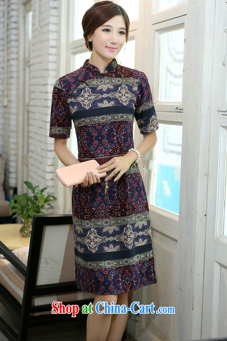 Dan smoke summer Women's clothes, improvements in the cuff long cotton swab the manual a field for cheongsam cheongsam dress classic spell color as color 2XL pictures, price, brand platters! Elections are good character, the national distribution, so why buy now enjoy more preferential! Health