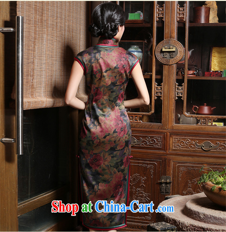 China classic retro improved modern day Ms. silk fragrant cloud yarn cheongsam dress 2015 new summer short XXL pictures, price, brand platters! Elections are good character, the national distribution, so why buy now enjoy more preferential! Health