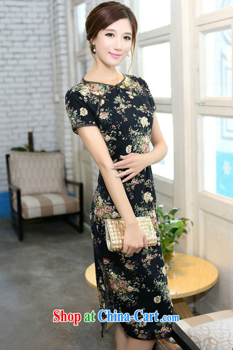 spend the summer Women's clothes cotton robes the field for national field manual for cultivating, short-sleeved long-neck cheongsam Peony 2 XL pictures, price, brand platters! Elections are good character, the national distribution, so why buy now enjoy more preferential! Health
