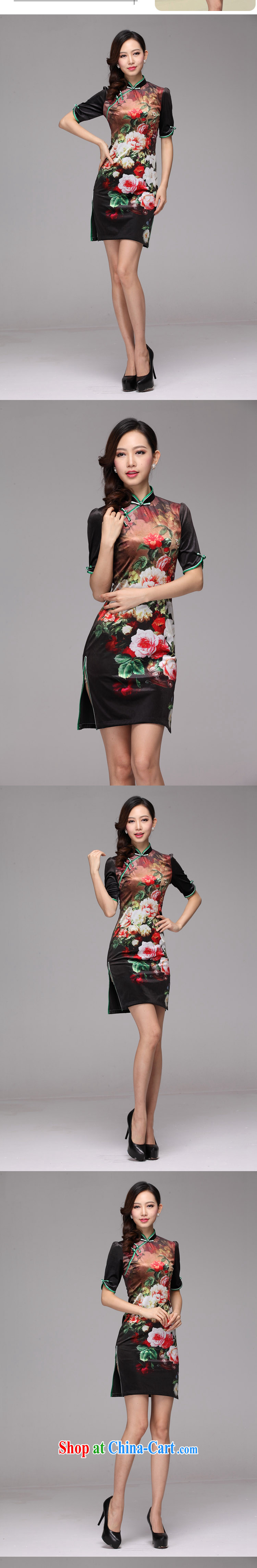 light at the wool stamp improved retro fashion cuff short cheongsam XWG 1208 - 23 Map Color XL pictures, price, brand platters! Elections are good character, the national distribution, so why buy now enjoy more preferential! Health