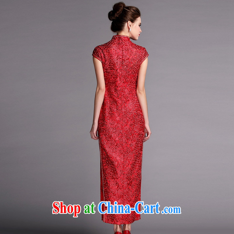 The end is very stylish and improvement to the beauty banquet long dresses wedding dress toast XWG serving 140,507 red XXL, shallow end (QM), shopping on the Internet