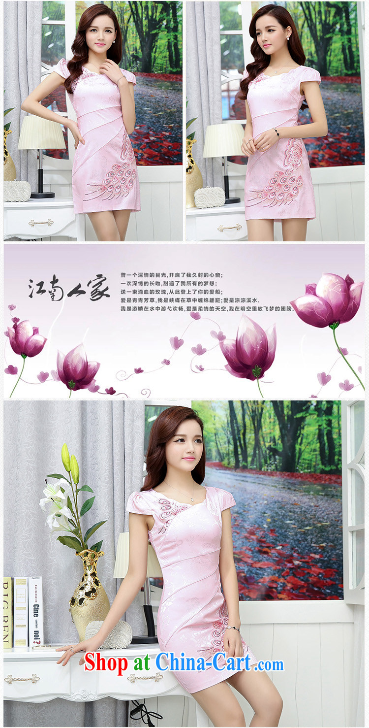 100 about 2015 spring and summer with new stylish classic Chinese female cotton robes and elegant improved graphics thin short dresses, short-sleeved dresses apricot (the silk scarf) XL pictures, price, brand platters! Elections are good character, the national distribution, so why buy now enjoy more preferential! Health