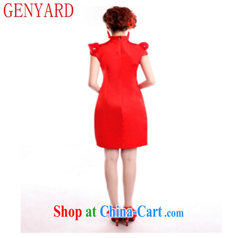 Qin Qing store new dresses shoulders embroidered Phoenix tattoo wedding toast service bridal gown dresses red XXL, GENYARD, shopping on the Internet