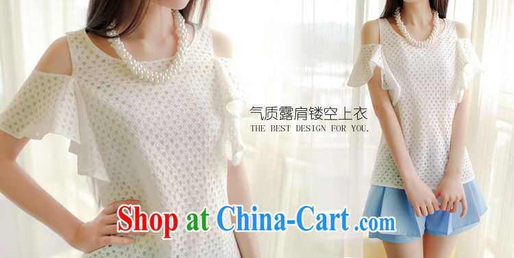 Real-time concept 2015 summer terrace shoulder Korean Beauty half sleeve T-shirt missing shoulder short-sleeved T-shirt girl Openwork flouncing cream are code pictures, price, brand platters! Elections are good character, the national distribution, so why buy now enjoy more preferential! Health