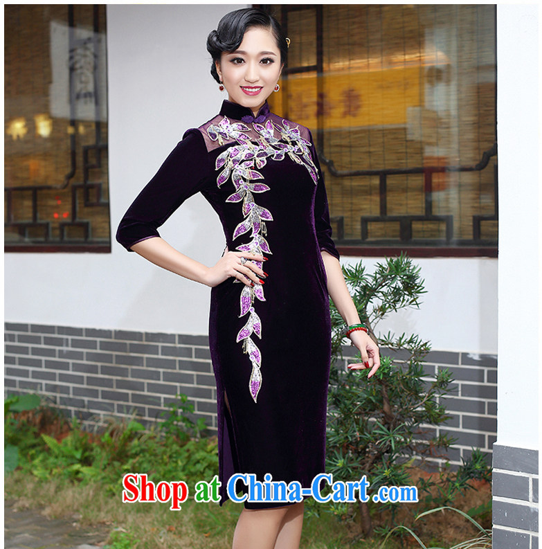 Joe is still name Kim Woon-wool MOM dresses skirt wedding dress Chinese Tang replace SRDZ 118 purple short-sleeved 4 XL pictures, price, brand platters! Elections are good character, the national distribution, so why buy now enjoy more preferential! Health