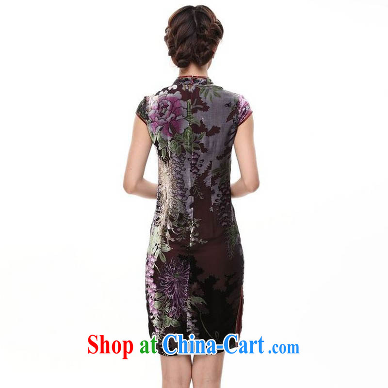 The end is improved and stylish silk retro large code sauna Silk Cheongsam MOM skirt XWG 082 - 3 color XXXXL, shallow end (QM), online shopping