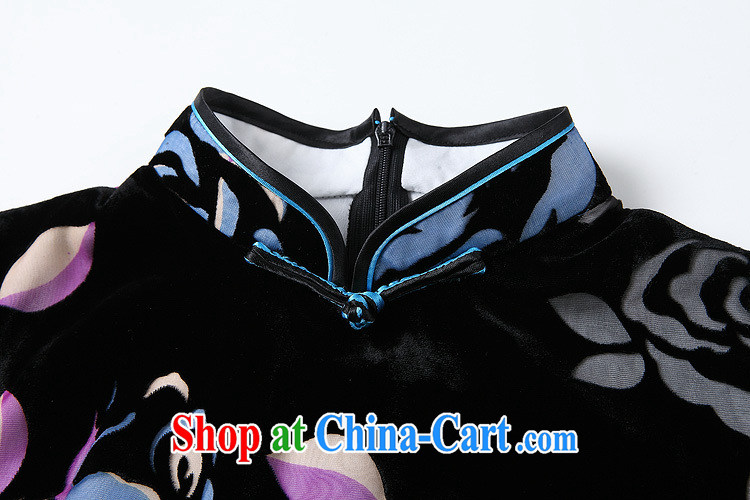 Shallow end improved Stylish retro sauna silk-Ms. lao daily short cheongsam XWG 141,017 blue XXXXL pictures, price, brand platters! Elections are good character, the national distribution, so why buy now enjoy more preferential! Health