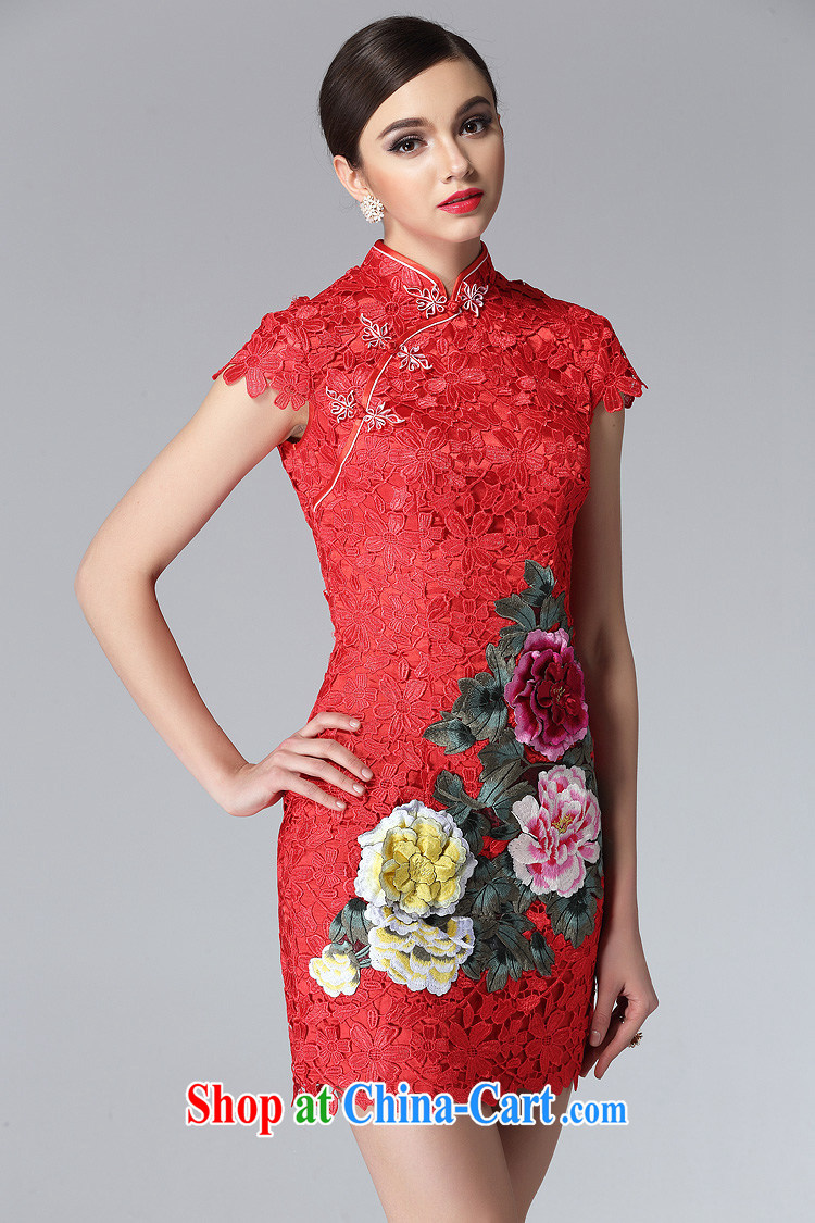 Very high end water-soluble lace cheongsam dress stylish and improved three-dimensional embroidery elegant qipao XWG 8810 black XXL pictures, price, brand platters! Elections are good character, the national distribution, so why buy now enjoy more preferential! Health