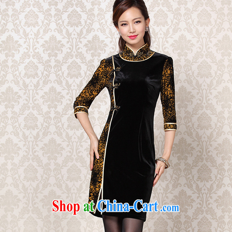 light at the improved Stylish retro wool stitching in short sleeves cheongsam XWG 13 - 6092 Map Color L, light (at the end QM), shopping on the Internet
