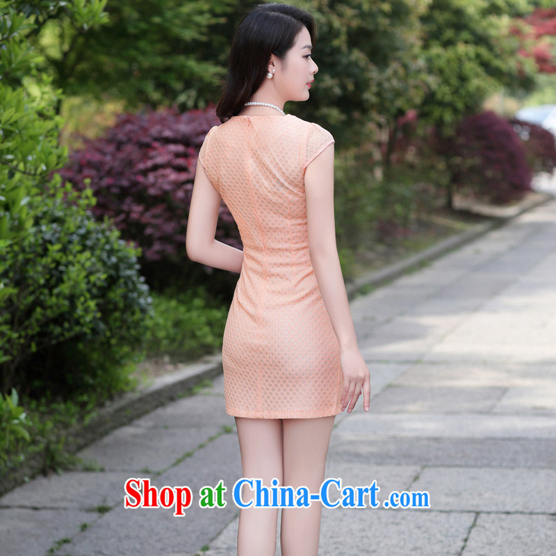Call for 2015 called for new national wind Chinese short-sleeved Chinese embroidered retro beauty graphics thin cheongsam dress apricot XXXL, appeal to appeal, and, on-line shopping