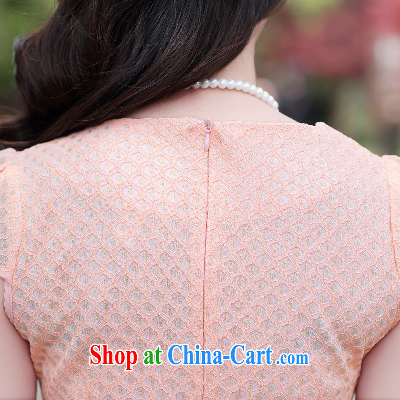 Call for 2015 called for new national wind Chinese short-sleeved Chinese embroidered retro beauty graphics thin cheongsam dress apricot XXXL, appeal to appeal, and, on-line shopping