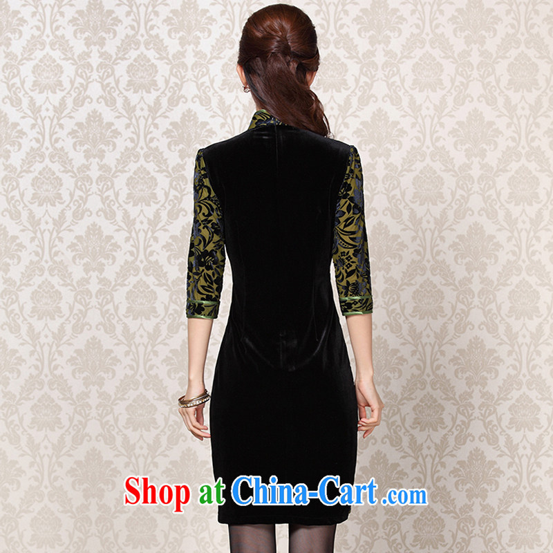 light at the improved Stylish retro wool stitching in short sleeves cheongsam XWG 13 - 6091 Map Color XXL, light (at the end QM), shopping on the Internet