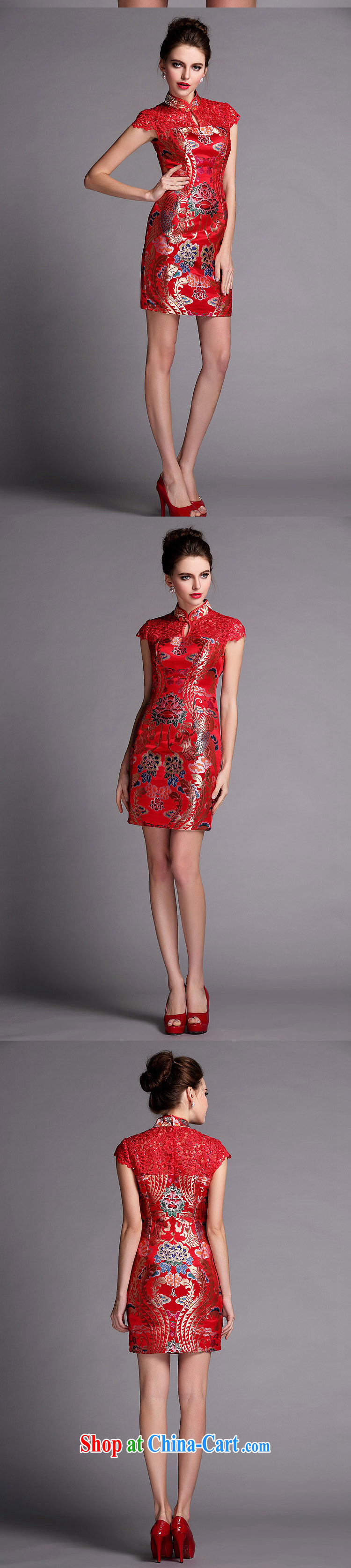 The end is very stylish and improved water-soluble cheongsam sexy wedding dress XWG 140,505 red XXL pictures, price, brand platters! Elections are good character, the national distribution, so why buy now enjoy more preferential! Health