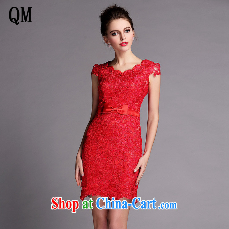 light at the improved cheongsam water soluble biological empty red banquet ceremony petal collar front bowtie bridal toast XWG serving 140,504 red XXL