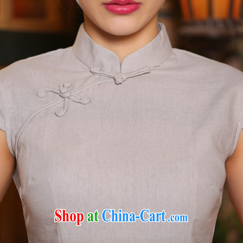 Flax nostalgic traditional manual tray clip elegant and modern Chinese qipao T-shirt light gray S pictures, price, brand platters! Elections are good character, the national distribution, so why buy now enjoy more preferential! Health