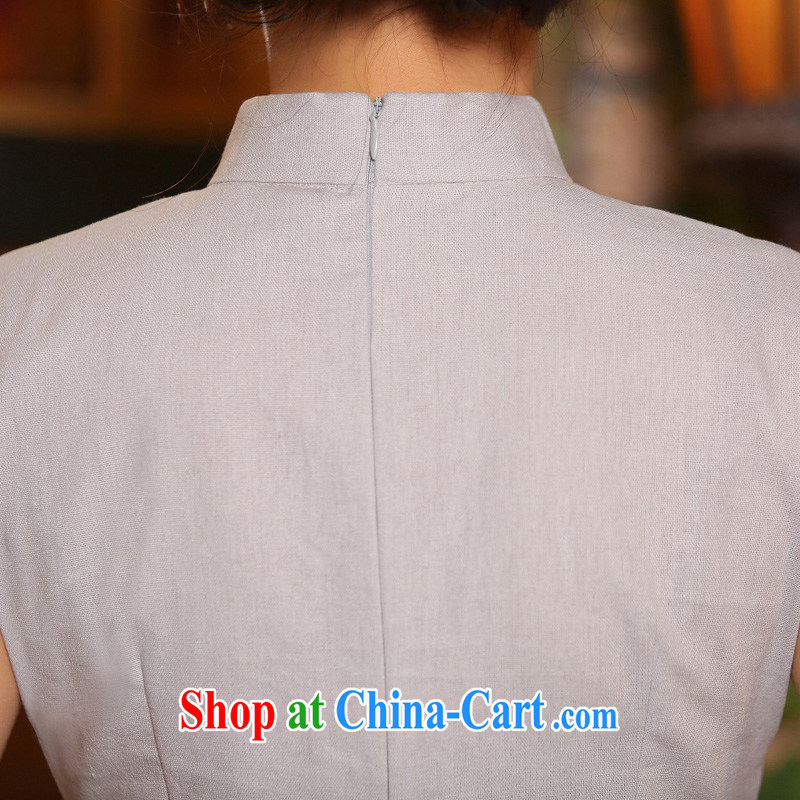 Flax nostalgic traditional manual tray clip elegant and modern Chinese qipao T-shirt light gray S pictures, price, brand platters! Elections are good character, the national distribution, so why buy now enjoy more preferential! Health