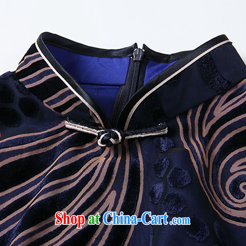 The end is improved and Stylish retro-Ms. lao daily short cheongsam XWG 141,018 blue XXXXL, shallow end (QM), shopping on the Internet