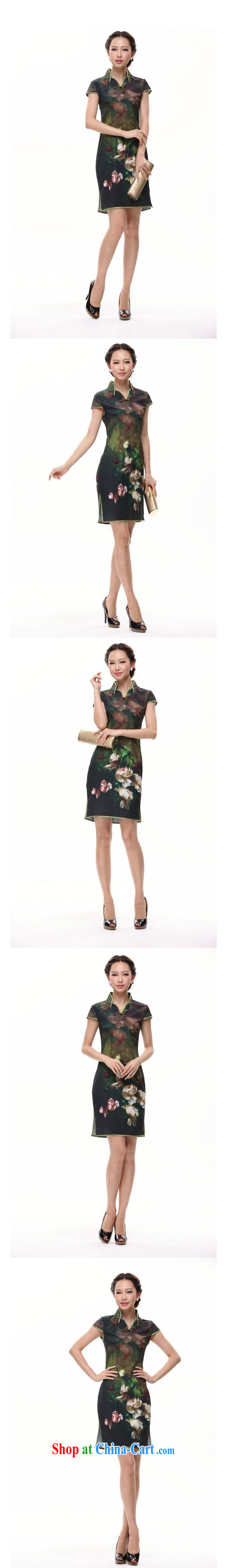 Shallow end improved retro stamp cheongsam dress everyday leisure short-sleeved qipao XWG 002 - 5 green XXL pictures, price, brand platters! Elections are good character, the national distribution, so why buy now enjoy more preferential! Health