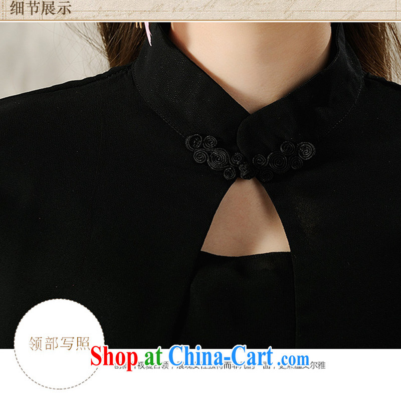 2015 new Summer Snow woven long-sleeved short stamp retro-tie cheongsam stylish ethnic wind blouses black XL pictures, price, brand platters! Elections are good character, the national distribution, so why buy now enjoy more preferential! Health