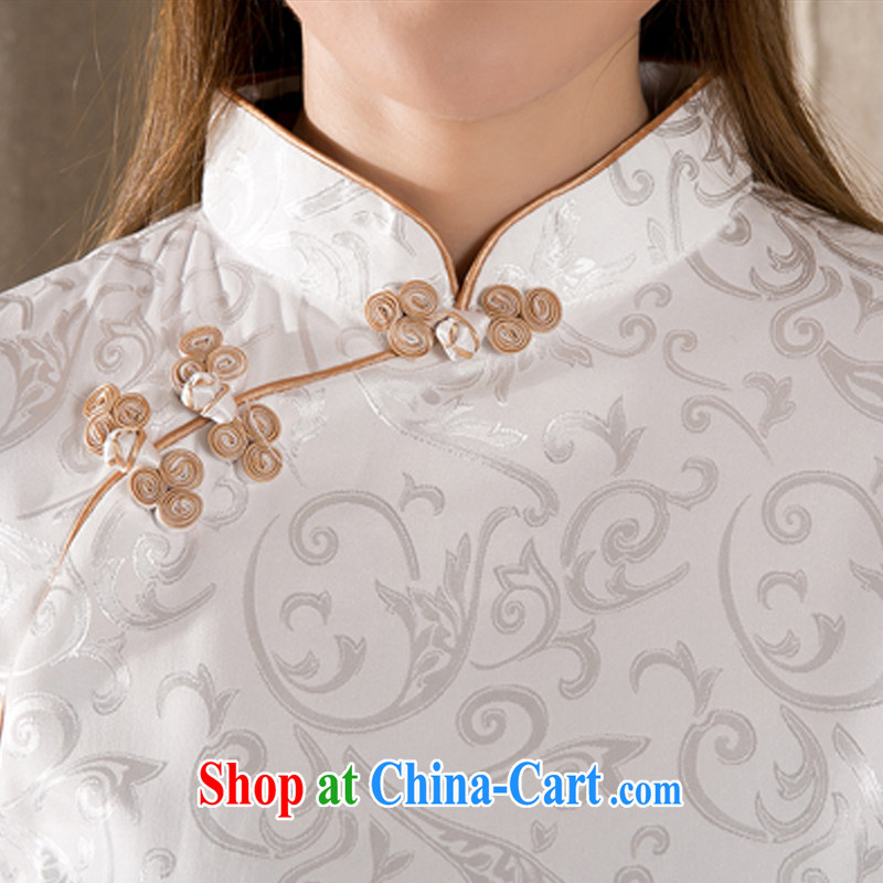 The Stephanie 2015 summer New-snap embroidery female T-shirt China wind girls with antique Chinese Z 1213 white XXXL, Stephanie (MOOFELNY), shopping on the Internet