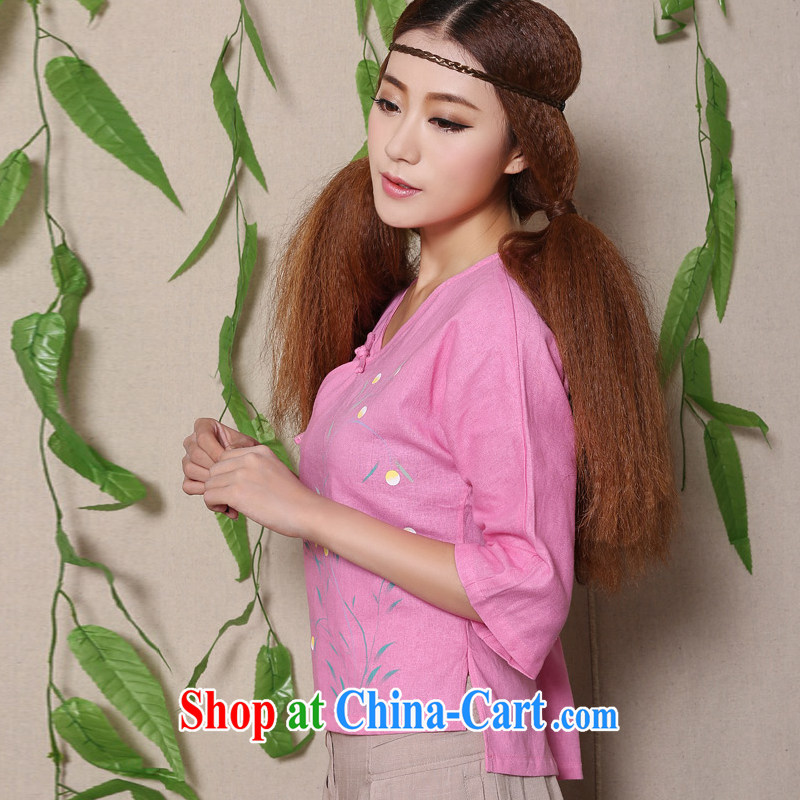 The Stephanie 2015 summer new, hand-painted cotton the fresh arts 100 a Chinese lady Chinese T-shirt pink XL, Stephanie (MOOFELNY), shopping on the Internet