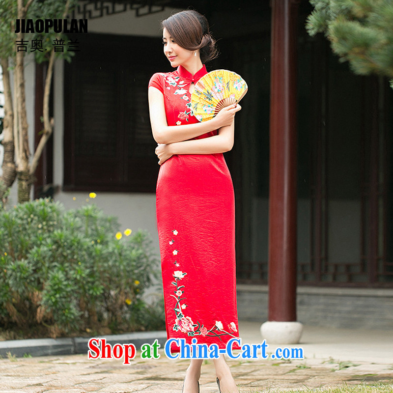 Mr. Kaplan 2015 spring and summer new stylish upscale embroidered bridal long cheongsam wedding bows dresses PL 098 red XXL, Mr. Kaplan (JIAOPULAN), and shopping on the Internet