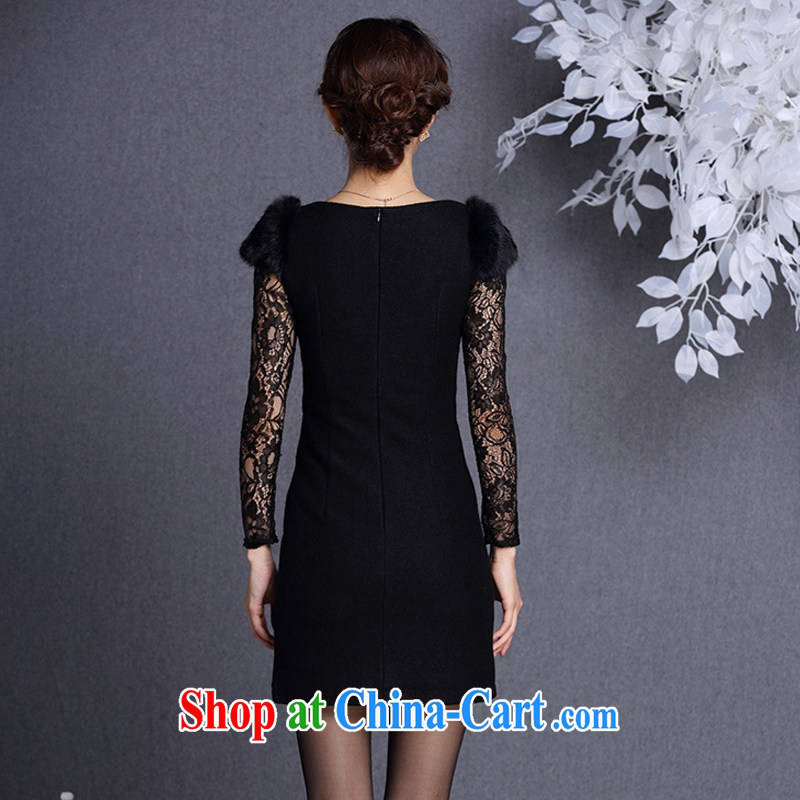 light at the improved stylish Beauty and Hair shoulder embroidered hair so short cheongsam XWG 13,017 black XXL, light (at the end) QM, shopping on the Internet