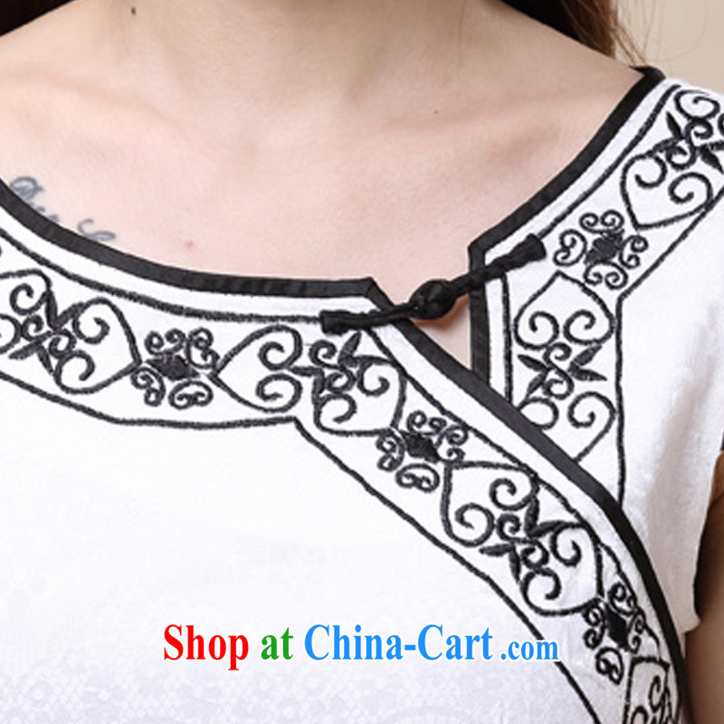 Flowers, Bow spring and summer with National wind female elegant embroidery, cheongsam dress FC R 3072 8963 white, code, take on Butterfly (HUA YUE DIE), shopping on the Internet