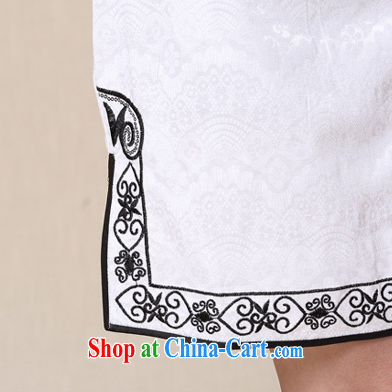 Flowers, Bow spring and summer with National wind female elegant embroidery, cheongsam dress FC R 3072 8963 white, code, take on Butterfly (HUA YUE DIE), shopping on the Internet