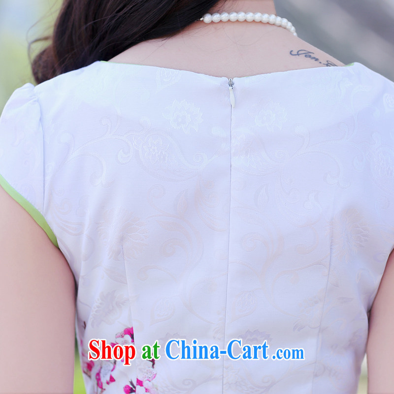 To call for summer 2015 new women's clothing retro stamp Beauty Fashion cheongsam dress in summer the Peony S, appeal to appeal to, and shopping on the Internet