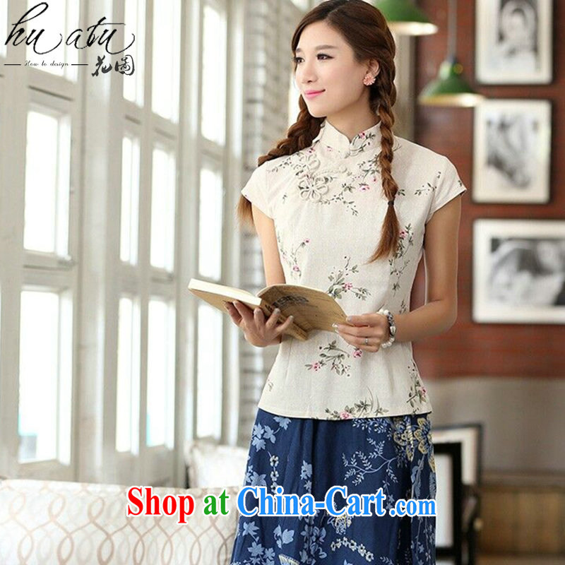 spend the summer lady Tang with improved Chinese neo-classical manual tie orchid, cotton for the short-sleeved style robes T-shirt such as the color 2 XL, spend, and, shopping on the Internet