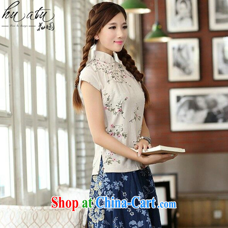 spend the summer lady Tang with improved Chinese neo-classical manual tie orchid, cotton for the short-sleeved style robes T-shirt such as the color 2 XL, spend, and, shopping on the Internet