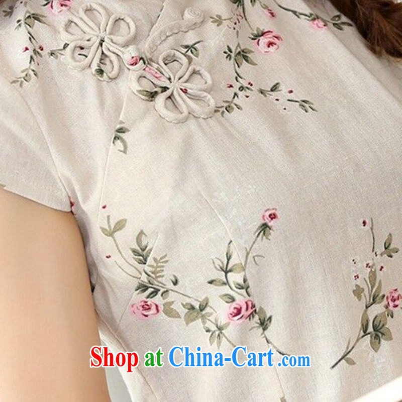 Bin Laden smoke-free summer female Chinese improved Chinese neo-classical manual tie orchid, cotton for the short-sleeved style cheongsam shirt such as the color 2 XL, Bin Laden smoke, shopping on the Internet