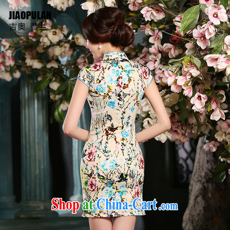 Mr. Kaplan 2015 spring and summer new, improved cultivation and stylish Art Nouveau 100 scored a short cheongsam dress PL 306 photo color XXL, Mr. KAPLAN (JIAOPULAN), shopping on the Internet