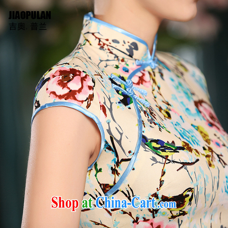 Mr. Kaplan 2015 spring and summer new, improved cultivation and stylish Art Nouveau 100 scored a short cheongsam dress PL 306 photo color XXL, Mr. KAPLAN (JIAOPULAN), shopping on the Internet