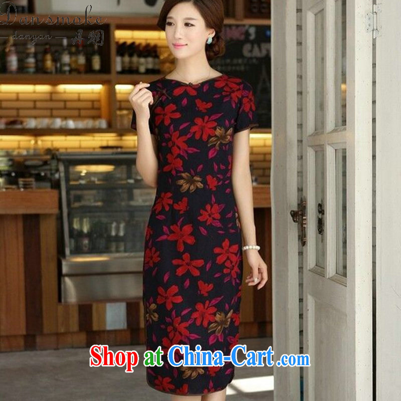 Bin Laden smoke summer new Chinese wind female retro cotton Ma a field for cultivating and refined manually for the long, high quality goods as well as shown in Figure-2 XL