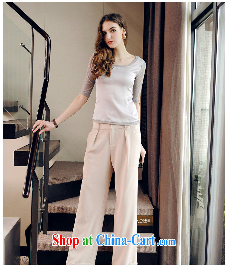 Ya-ting store European site 2015 spring and summer new women in cultivating cuff with a yarn stitching solid shirt WN 2588 silver XL pictures, price, brand platters! Elections are good character, the national distribution, so why buy now enjoy more preferential! Health