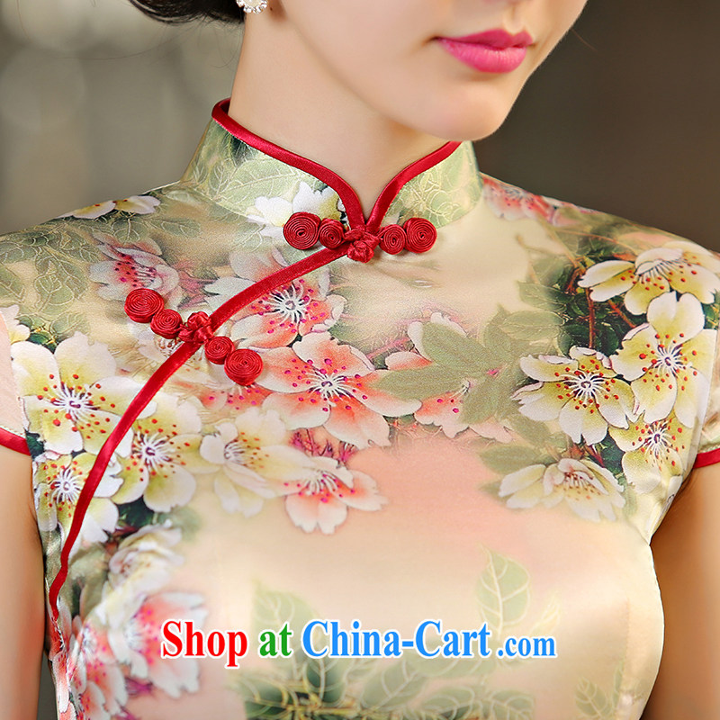 The Yee-sa a curtain Meng 2015 New Silk Cheongsam dress retro improved cheongsam dress summer dresses day dresses SZ S 2237 3XL, Yee-Windsor, shopping on the Internet