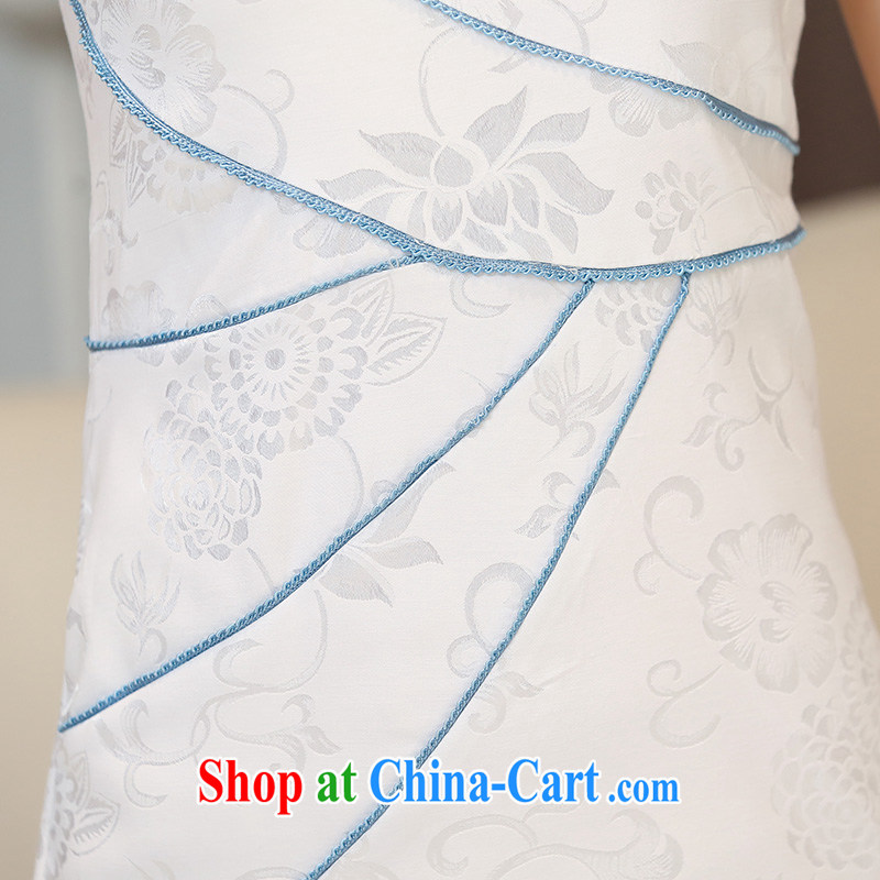 Mu season 2015 summer new female lace beauty fashion improved cheongsam dress retro style 1533 white red L, Mu season (MOOVCHEE), online shopping