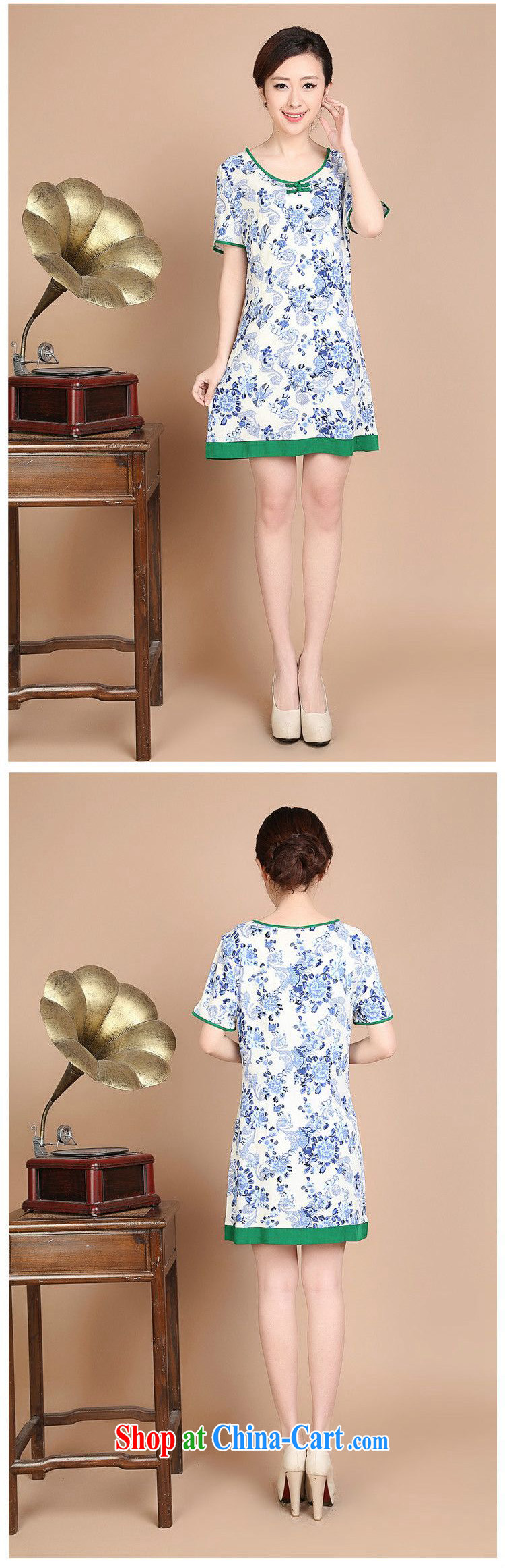 Forest narcissus 2015 summer on the new loose the code MOM decoration, short-sleeved round neck with short dresses FGR - C 1129 blue and white porcelain XXL pictures, price, brand platters! Elections are good character, the national distribution, so why buy now enjoy more preferential! Health