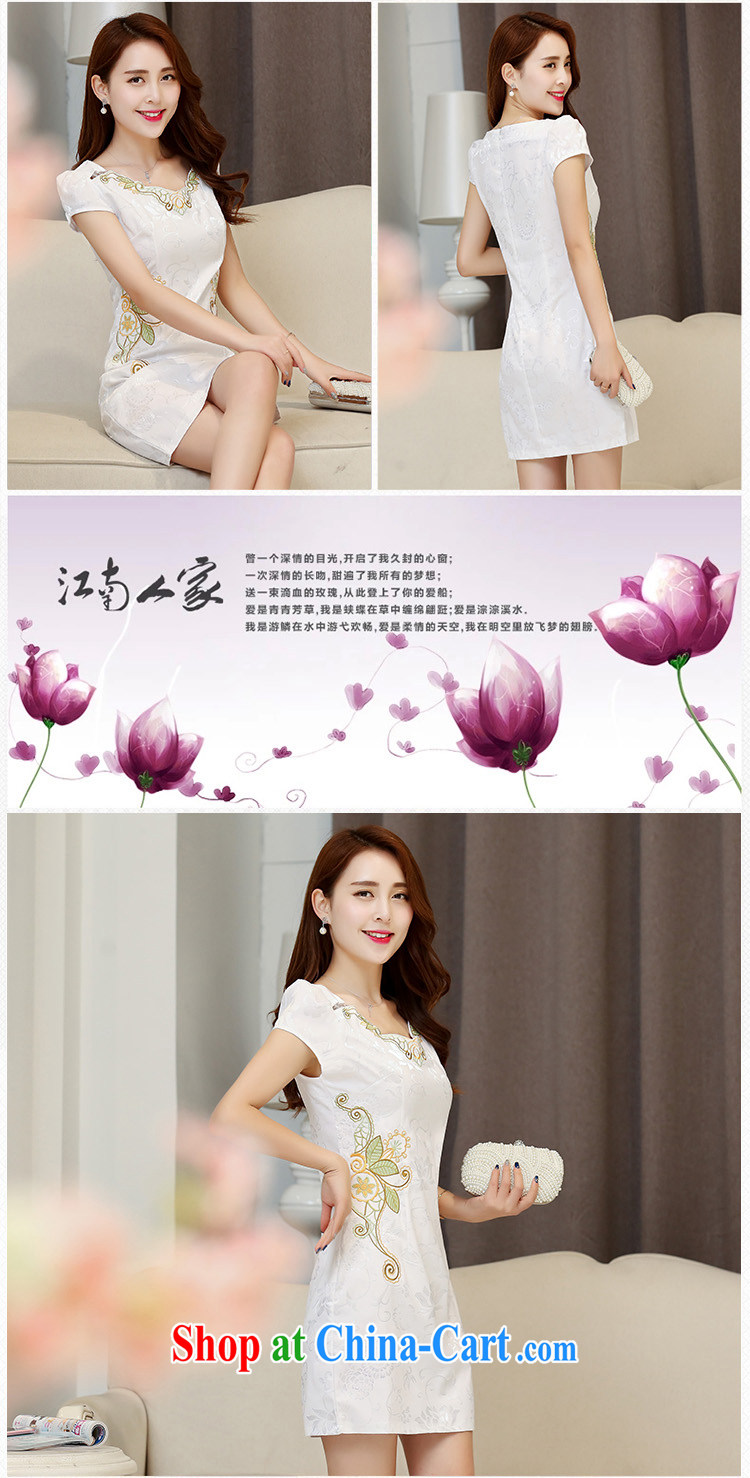 Mu season 2015 new summer lady stylish beauty improved cheongsam dress 1536 white L pictures, price, brand platters! Elections are good character, the national distribution, so why buy now enjoy more preferential! Health