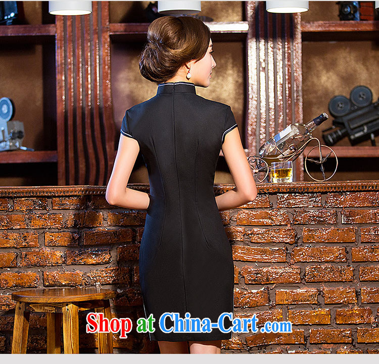 Love spell Fort Lauderdale 2015 new daily summer and stylish graphics thin beauty short, short-sleeved, for Chinese qipao dark blue XXL (98 /80 /102 pictures, price, brand platters! Elections are good character, the national distribution, so why buy now enjoy more preferential! Health