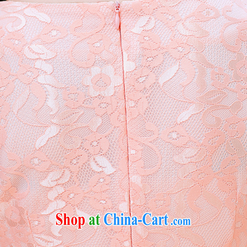 Summer 2015 new dresses, short skirts, Retro large, stylish and improved daily cheongsam embroidered dresses summer 1512 pink XXL, rain poems, shopping on the Internet